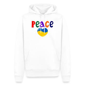 Herzfrieden für die Ukraine farbigen Frieden - Männer Premium Bio Hoodie - Weiß - Vorne - Nico (187cm)