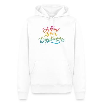 Folge deinen Träumen - Männer Premium Bio Hoodie - Weiß - Vorne - Nico (187cm)