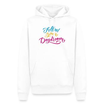Folge deinem Traum - Männer Premium Bio Hoodie - Weiß - Vorne - Nico (187cm)