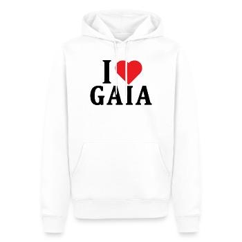 T-Shirt Ich liebe Gaia T-Shirt Geschenkidee - Männer Premium Bio Hoodie - Weiß - Vorne - Nico (187cm)
