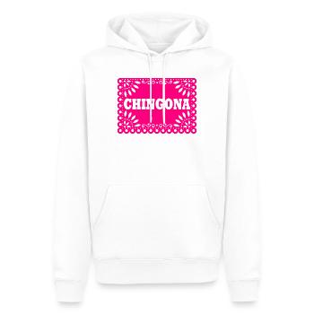 Chingona - Sweat à capuche Premium bio Homme - blanc - Devant - Nico (187cm)
