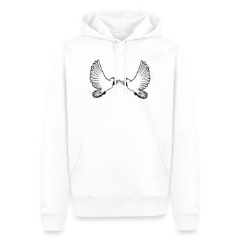Zwei Tauben transparent - Männer Premium Bio Hoodie - Weiß - Vorne - Nico (187cm)