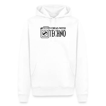 Techno Carburant - Sweat à capuche Premium bio Homme - blanc - Devant - Nico (187cm)