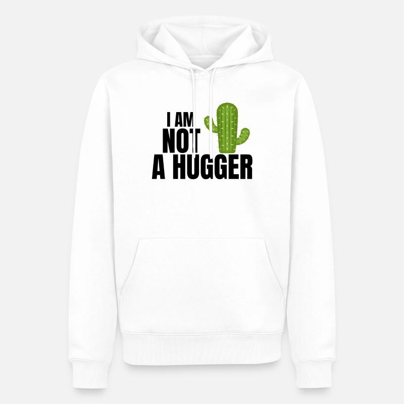 Ich bin kein Umarmer, Umarmer, Kaktus - Männer Premium Bio Hoodie - Weiß