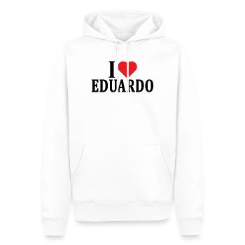 T-Shirt Ich liebe Eduardo T-Shirt Geschenkidee - Männer Premium Bio Hoodie - Weiß - Vorne - Nico (187cm)