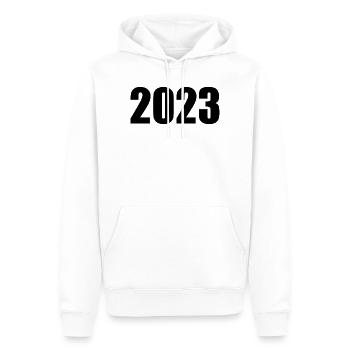 2023 noir Nouvel An Nouvel An - Sweat à capuche Premium bio Homme - blanc - Devant - Nico (187cm)