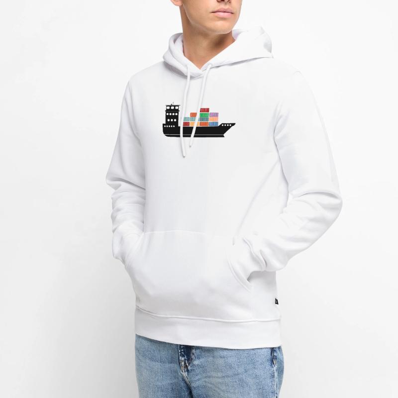 Seecontainerschiff oder Boot mit Containern Männer Premium Bio Hoodie