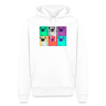 Pop Art Conception de chien - Sweat à capuche Premium bio Homme - blanc - Devant - Nico (187cm)