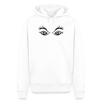 Augen - Männer Premium Bio Hoodie - Weiß - Vorne - Nico (187cm)