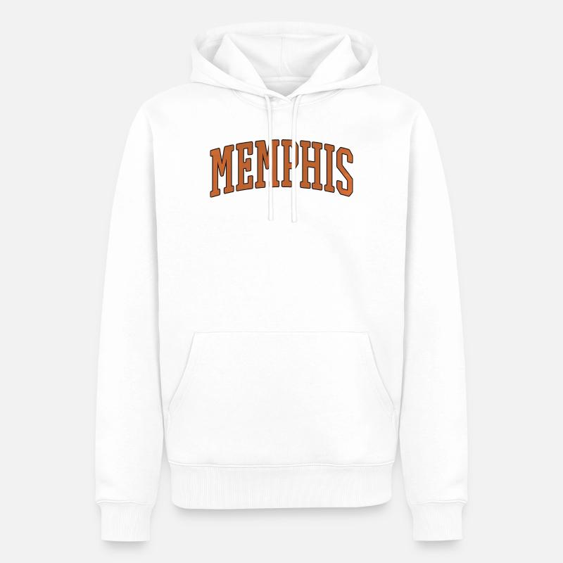 Memphis Varsity Arc Logo - Männer Premium Bio Hoodie - Weiß