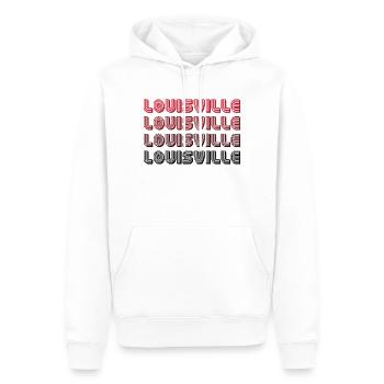 Louisville Gradient Typografie - Männer Premium Bio Hoodie - Weiß - Vorne - Nico (187cm)