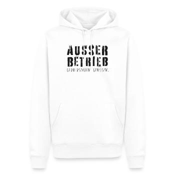 Außer Betrieb! Geduldsfaden gerissen! - Männer Premium Bio Hoodie - Weiß - Vorne - Nico (187cm)