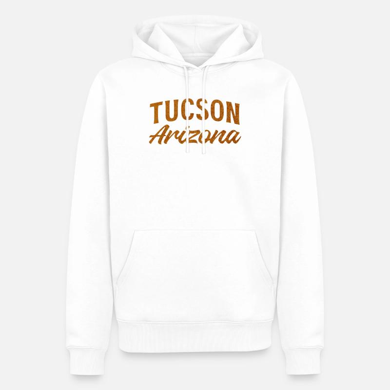 Tucson Arizona Rustic Script - Männer Premium Bio Hoodie - Weiß