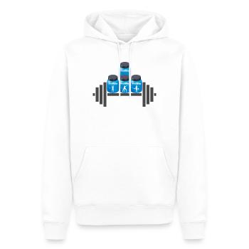 Protein Power Trio Silhouetten - Männer Premium Bio Hoodie - Weiß - Vorne - Nico (187cm)
