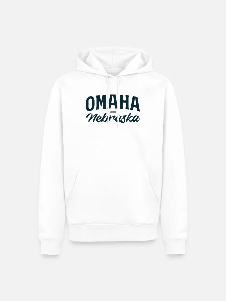 Omaha Nebraska Vintage Schriftzug - Männer Premium Bio Hoodie - Weiß