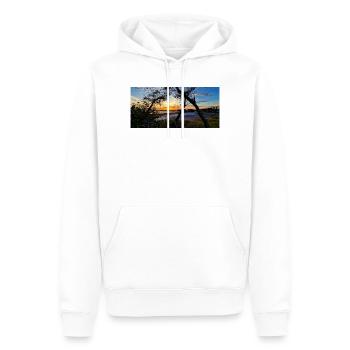 Sonnenuntergang über der Wildnis - Männer Premium Bio Hoodie - Weiß - Vorne - Nico (187cm)