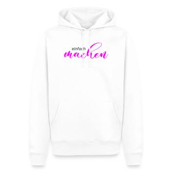 Spruch: einfach machen - Männer Premium Bio Hoodie - Weiß - Vorne - Nico (187cm)
