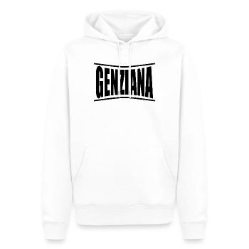 t-shirt Genziana t-shirt idée cadeau - Sweat à capuche Premium bio Homme - blanc - Devant - Nico (187cm)
