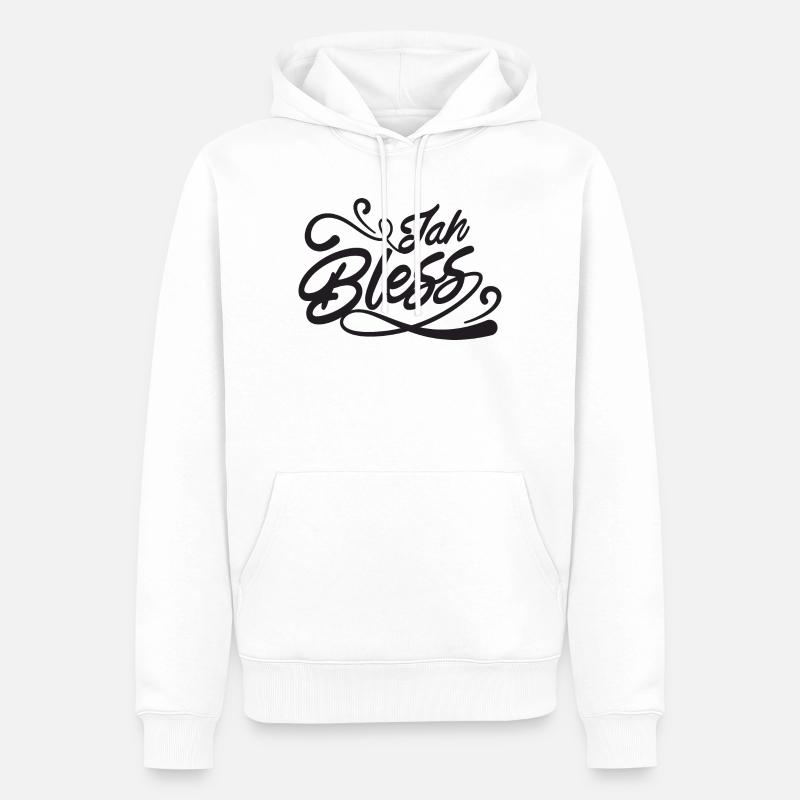 Jah Bless Script - Sweat à capuche Premium bio Homme - blanc