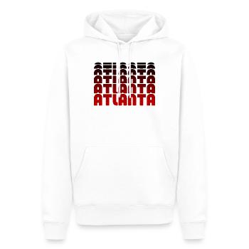 Atlanta Neon Typo Raster - Männer Premium Bio Hoodie - Weiß - Vorne - Nico (187cm)