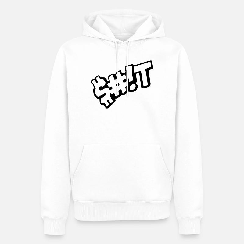 merde - Sweat à capuche Premium bio Homme - blanc