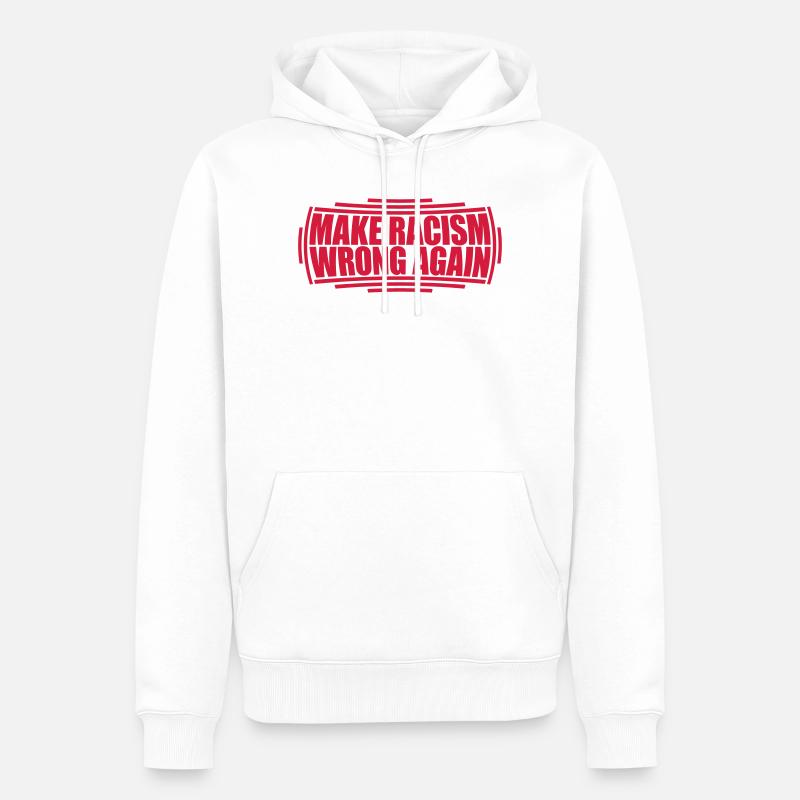 make racism wrong again - Männer Premium Bio Hoodie - Weiß