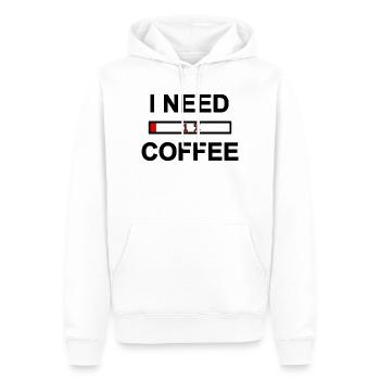I Need Coffee low energy - Sweat à capuche Premium bio Homme - blanc - Devant - Nico (187cm)