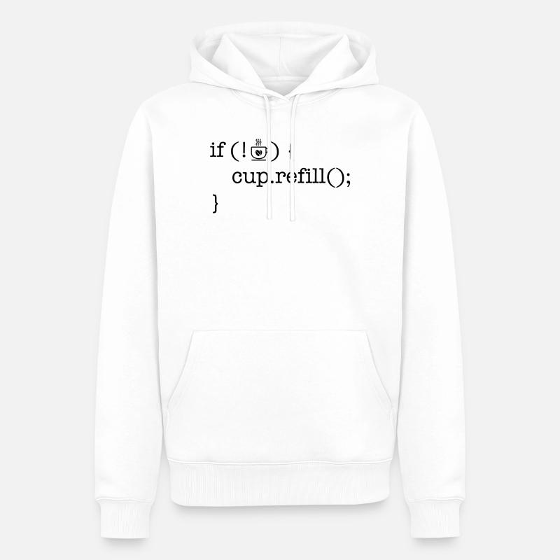 Coffee code software developer humor - Men’s Premium Organic Hoodie - white