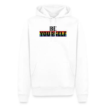 Chemise arc-en-ciel LGBT Soyez vous-même - Sweat à capuche Premium bio Homme - blanc - Devant - Nico (187cm)