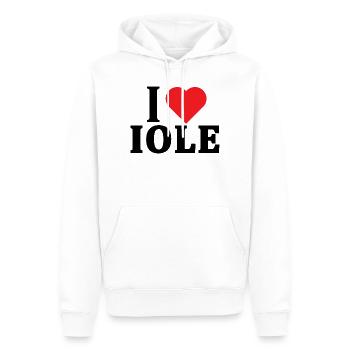 t-shirt J’adore l’idée cadeau du t-shirt Iole - Sweat à capuche Premium bio Homme - blanc - Devant - Nico (187cm)