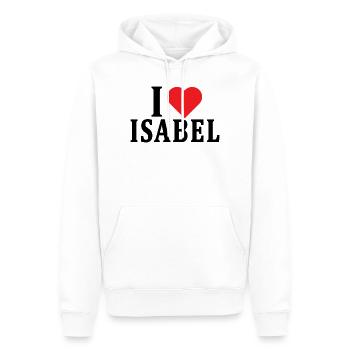 T-Shirt Ich liebe Isabel T-Shirt Geschenkidee - Männer Premium Bio Hoodie - Weiß - Vorne - Nico (187cm)