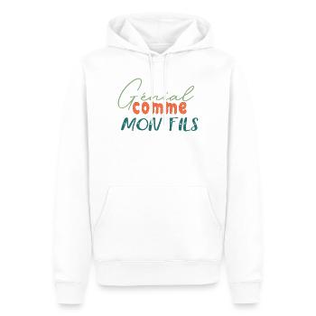 Génial comme mon fils tenue assortie pour famille - Sweat à capuche Premium bio Homme - blanc - Devant - Nico (187cm)