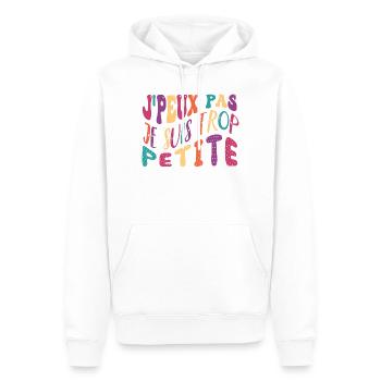 J'peux pas je suis trop petite humour femme - Sweat à capuche Premium bio Homme - blanc - Devant - Nico (187cm)