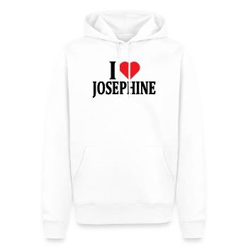 t-shirt J’aime Joséphine idée cadeau t-shirt - Sweat à capuche Premium bio Homme - blanc - Devant - Nico (187cm)