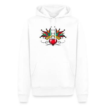Narrenkappe Karneval Herz Tattoo - Männer Premium Bio Hoodie - Weiß - Vorne - Nico (187cm)