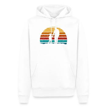 Silhouette Sunset: Vater und Kind - Männer Premium Bio Hoodie - Weiß - Vorne - Nico (187cm)