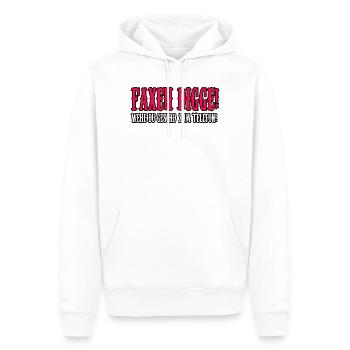 faxen digge spruch shirt - Männer Premium Bio Hoodie - Weiß - Vorne - Nico (187cm)