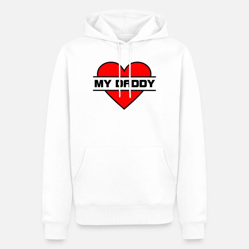 Je t’aime cœur 034 - Sweat à capuche Premium bio Homme - blanc