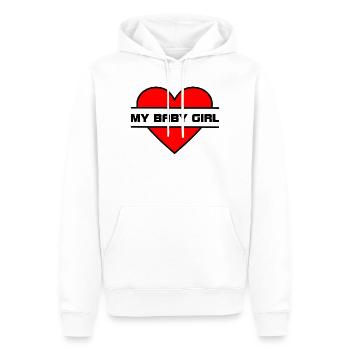 Je t’aime cœur 037 - Sweat à capuche Premium bio Homme - blanc - Devant - Nico (187cm)