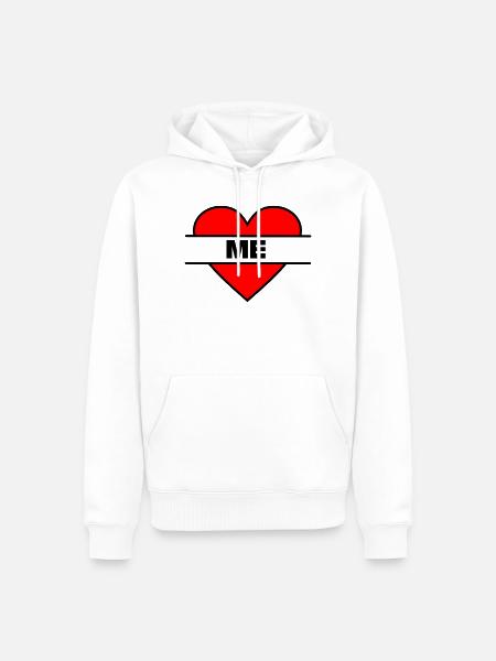 Herz, ich liebe mich - Männer Premium Bio Hoodie - Weiß