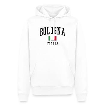 Bologne - Italie Drapeau - Sweat à capuche Premium bio Homme - blanc - Devant - Nico (187cm)