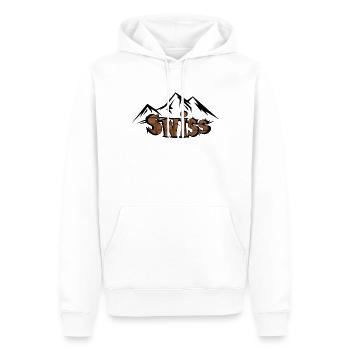Schweizer Bergschokolade - Männer Premium Bio Hoodie - Weiß - Vorne - Nico (187cm)