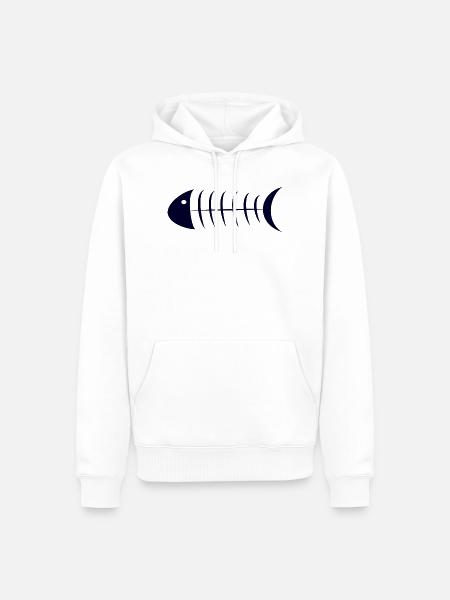 SARDINE. FISCH. APRILSCHERZ. OSTERN. OZEAN - Männer Premium Bio Hoodie - Weiß