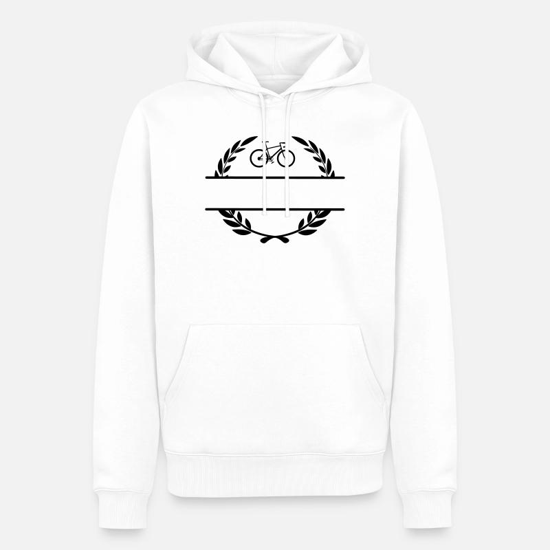 Fahrrad im Lorbeerkranz - Männer Premium Bio Hoodie - Weiß