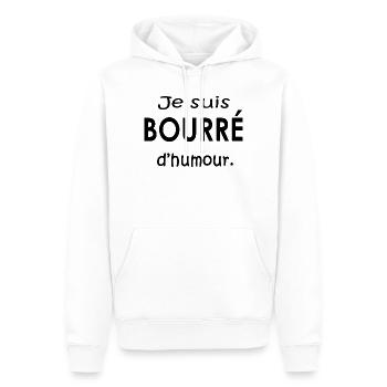 Je suis bourré d humour - Sweat à capuche Premium bio Homme - blanc - Devant - Nico (187cm)