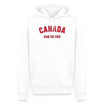 VANCOUVER, Canada Kanada - Sweat à capuche Premium bio Homme - blanc - Devant - Nico (187cm)
