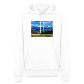 Lac de Monteynard le 120323 - Sweat à capuche Premium bio Homme - blanc - Devant - Nico (187cm)