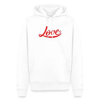 Heart Love Lettering with Bows - Men’s Premium Organic Hoodie - white - Front - Nico (187cm)