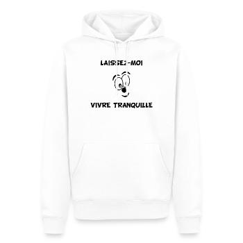 HUMOUR. CITATION. MESSAGE. RETRAITE. ANNIVERSAIRE. - Sweat à capuche Premium bio Homme - blanc - Devant - Nico (187cm)