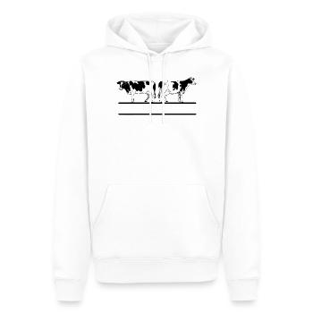 Schwarzweißes Kuhmonogramm - Männer Premium Bio Hoodie - Weiß - Vorne - Nico (187cm)